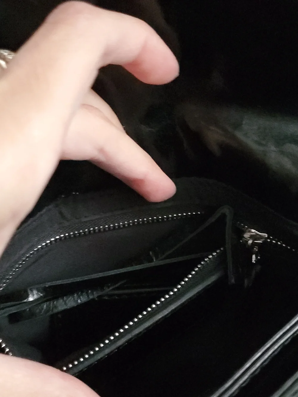 Balenciaga Shiny Black Leather and Silver Pouch Flap Clutch Bag With Mirror